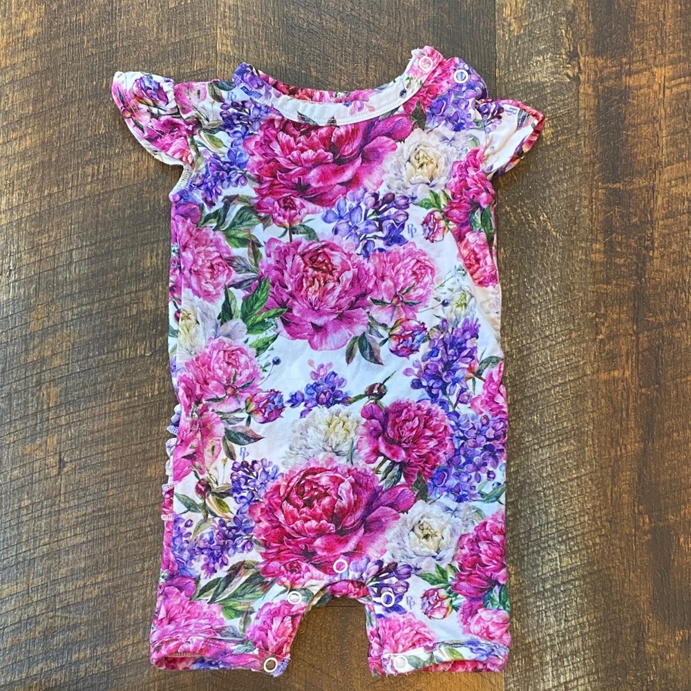Posh Peanut Floral One Piece - Pink and Purple